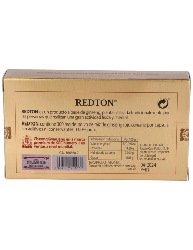 Redton Ginseng Rojo Coreano 50Cap de Abamed Farma