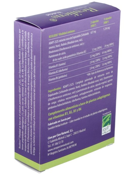 Resiliens Vitalidad 60Cap. de Cien Por Cien Natural