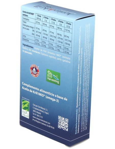 Aceite De Krill Nko 40Perlas de Cien Por Cien Natural