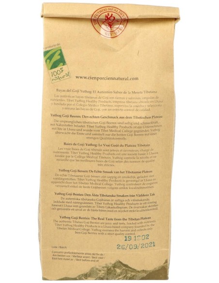 Bayas De Goji Yuthog Bolsa 250Gr. de Cien Por Cien Natural