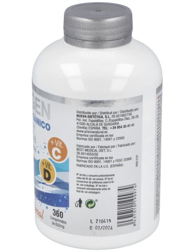 Colageno Porcino + Silicio Organico 360Comp. de Prisma Natural