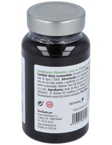 Vita D3 4000Ui 120Perlas de Mundonatural