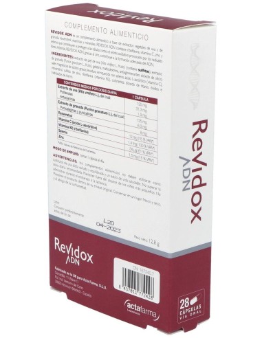 Revidox Adn 28Cap. de Actafarma