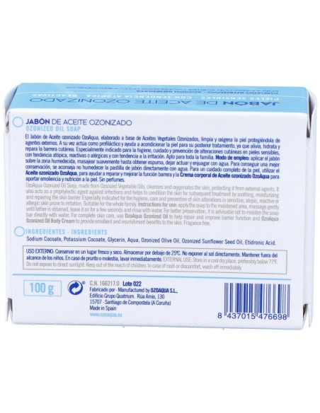 Ozoaqua Pastilla Jabon De Ozono 100Gr. de Ozoaqua