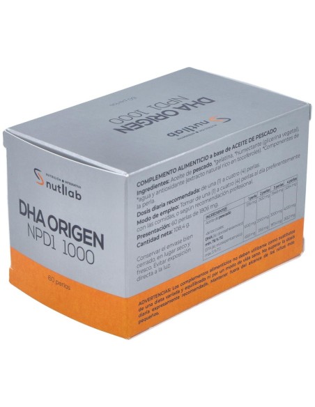 Dha Origen Npd1 1000 Blister 60Perlas. de Nutilab