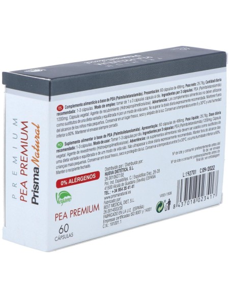 Pea 60 Caps. 400 Mg   de Prisma Natural