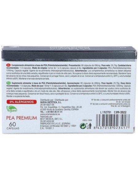 Pea Premium 60Cap. de Prisma Natural