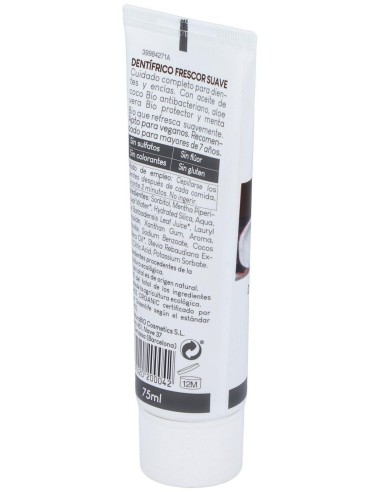 Dentifrico Frescor Suave Aloe-Coco 75Ml. Bio de Naturabio Cosmetics