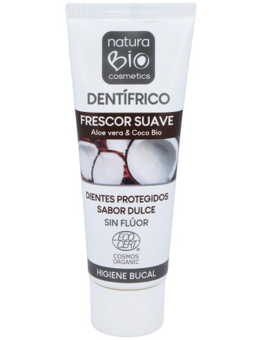 Dentifrico Frescor Suave Aloe-Coco 75Ml. Bio de Naturabio Cosmetics