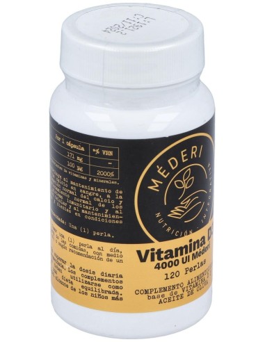 Vitamina D3 4000Ui 120Perlas de Mederi Nutricion Integrativa