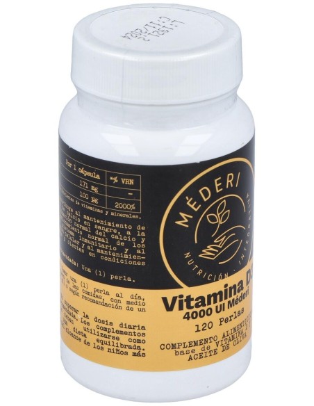 Vitamina D3 4000Ui 120Perlas de Mederi Nutricion Integrativa