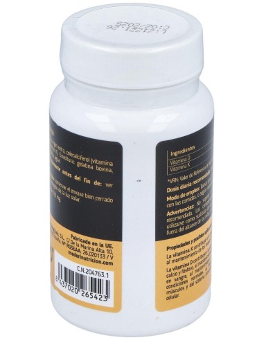 Vitamina D3 + K2 120Perlas de Mederi Nutricion Integrativa