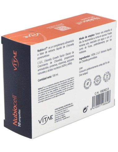 Nubiocell (Chlorella) Puro 10Viales de Vitae