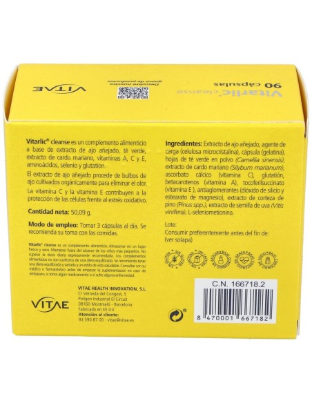 Vitarlic Cleanse 90 cápsulas de Vitae