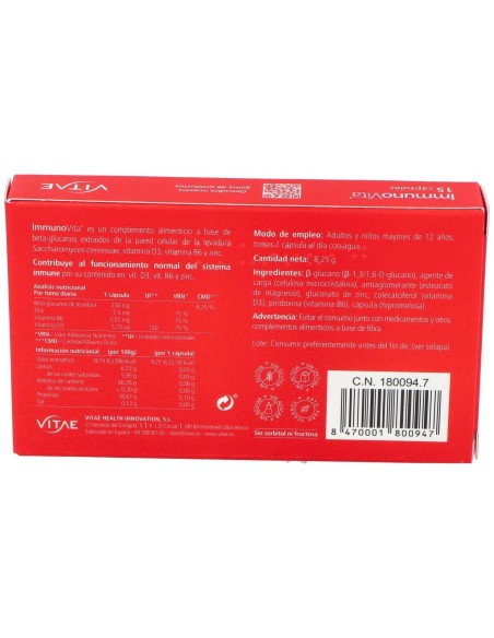 Immunovita 15 cápsulas de Vitae