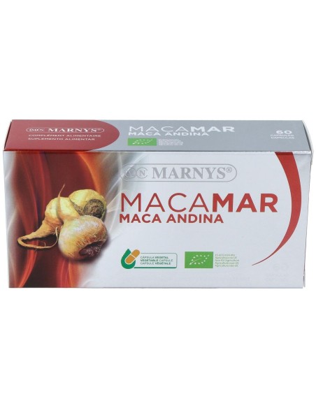 Macamar Maca Andina (Rojay Negra) Bio 60 Cápsulas Vegetales Marnys