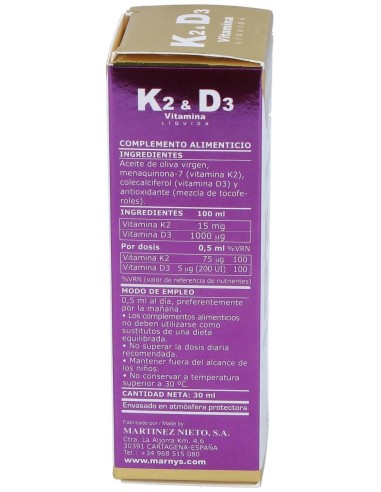 Vitamina K2   D3 30Ml. de Marnys