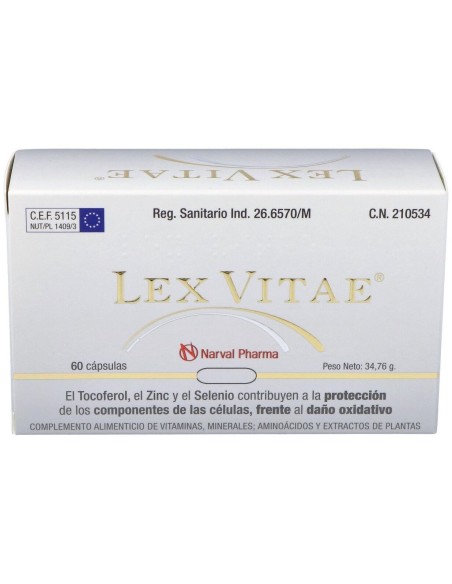 Lex Vitae (Uso Interno) Blister 60Cap. de Narval Pharma, S.A.