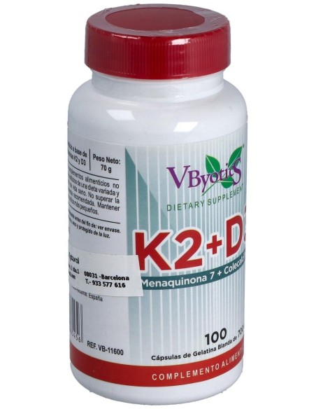 Vitamina K2+D3 100Perlas de Vbyotics