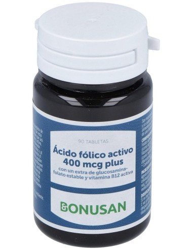 Acido Folico Activo 400Mcg. Plus 90Comp. de Bonusan