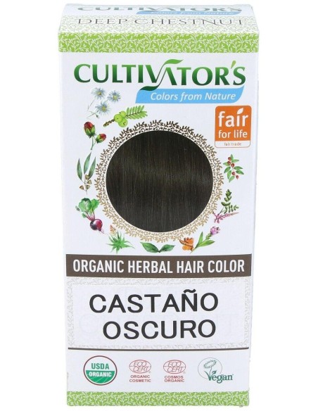 Castaño Oscuro Tinte Organico 100Gr. Ecocert de Cultivators