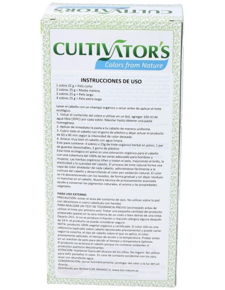 Castaño Oscuro Tinte Organico 100Gr. Ecocert de Cultivators