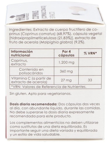 Coprinus Extracto Puro 60Vcaps. de Hawlik
