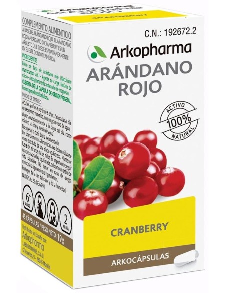 Arandano Rojo 45Arkocapsulas. Bio Arkopharma