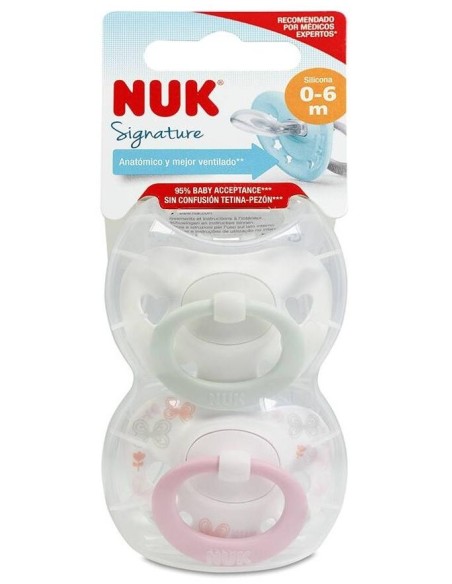 Chupete Signature 0-6 Silicona 2Ud. de Nuk