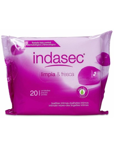 Toallitas Indasec Hig Intima 20 Un Alo Vera de Indasec