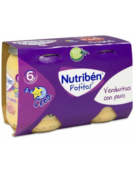 Nutriben Pack Potito Cena Verduritas Pavo 2 X190Gr de Nutriben