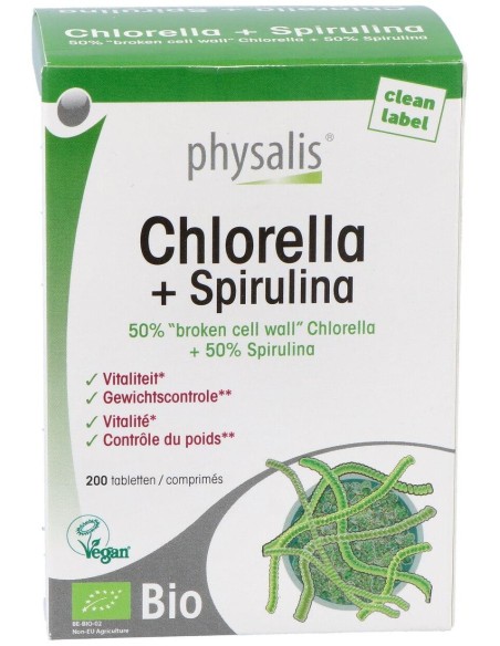 Chlorella+Spirulina Bio 200Comp. de Physalis