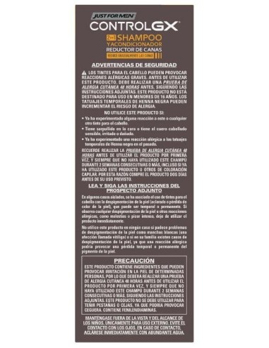Just For Men Control Gx Redu Canas Champ-Aco 118 Ml de Just For Men