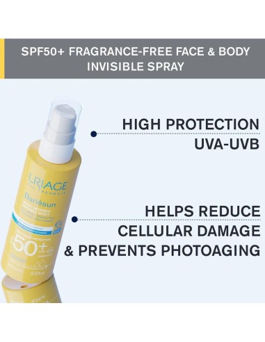 Bariesun Spray Sin Perfume Spf50+ 200Ml. de Uriage