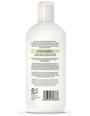 Champu Cuero Cabelludo Sensible Calendula 265Ml de Dr. Organic