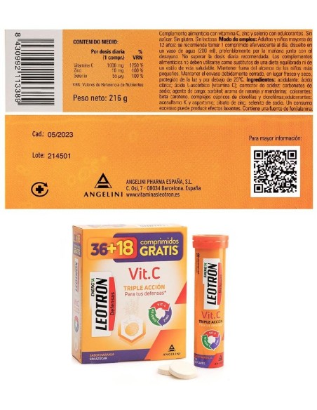 Leotron Vit C 36Comp.+18Comp. De Regalo de Leotron