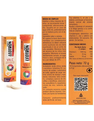 Leotron Vitamina C 18Comp Eferv de Leotron