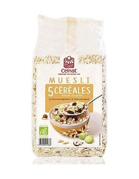 Muesli 5 Cereales 500Gr. Bio de Celnat