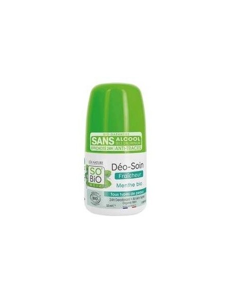 Desodorante Frescor 24H Menta Roll-On 50Ml. de So´Bio Etic