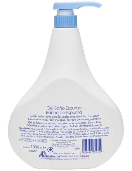 Baby Gel De Baño Espuma Uso Diario 1L. Sebamed