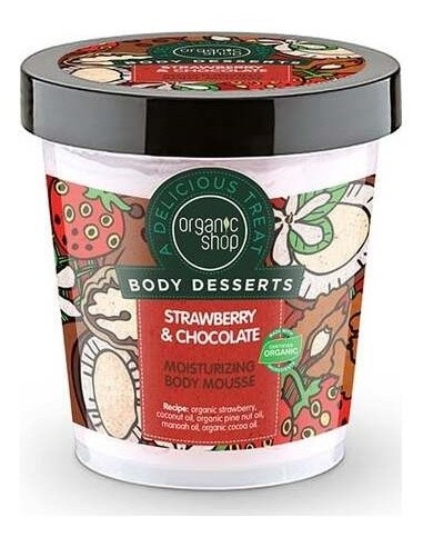 Mousse Corporal Hidratante Fresa-Chocolate 450Ml de Organic Shop