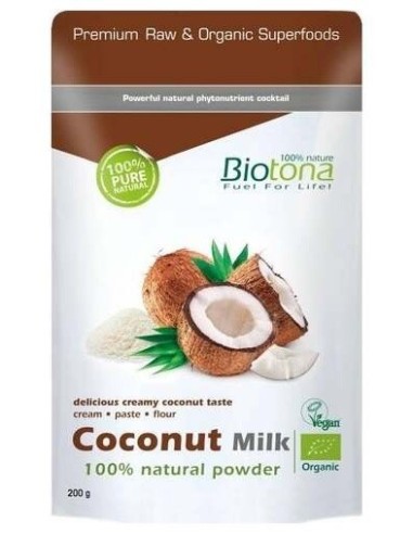 Coconut Milk Powder Leche De Coco Natual 200Gr Bio de Biotona