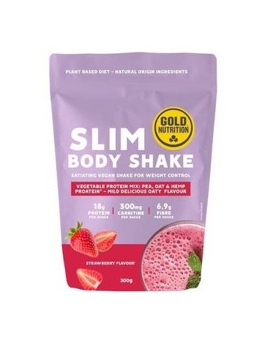Slim Body Shake Fresa 300Gr. de Gold Nutrition