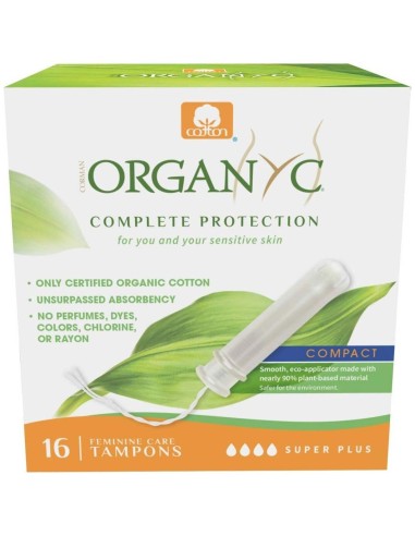 Tampones Super Plus Con Aplicador Compact 16Ud. de Organyc
