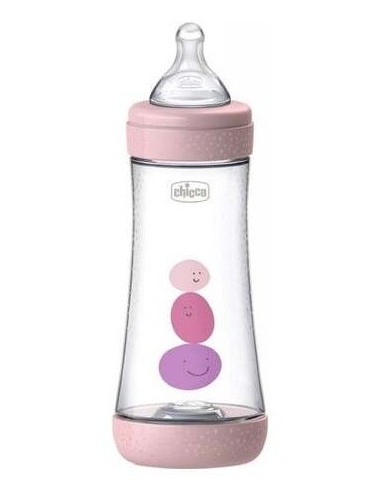 Biberon Perfect5 4 M + 300  Ml Sil Rosa Chicco