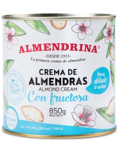 Crema Almendras con Fructosa Tarro 850 Gr de Almendrina