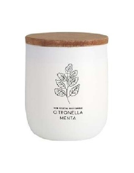 Vela Vaso Blanco Citvasm Citronela-Menta 7X9Cm 1Ud de Cerabella