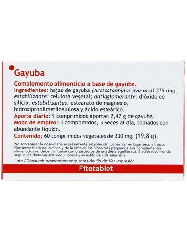 Fitotablet Gayuba 60Comp. de Eladiet