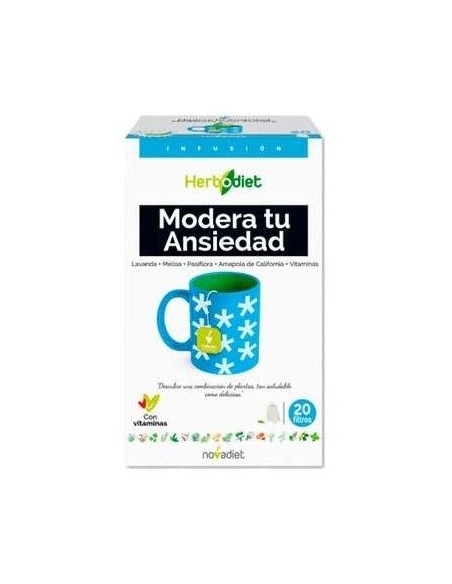 Herbodiet Modera Tu Ansiedad Envase de 20 bolsitas filtro de 1,5 g. de Novadiet