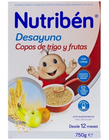 Nutriben Desayuno Copos Trigo Frutas 750Gr.+12M de Nutriben
